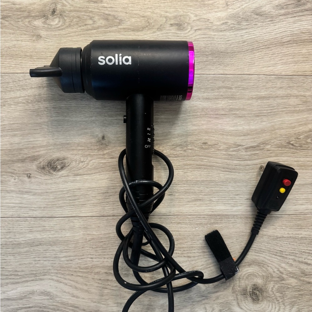 Solia Black Hair Dryer with Pink Accents